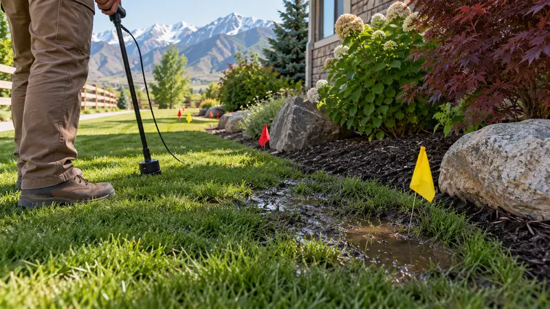 Soggy long service-line route before leak detection
